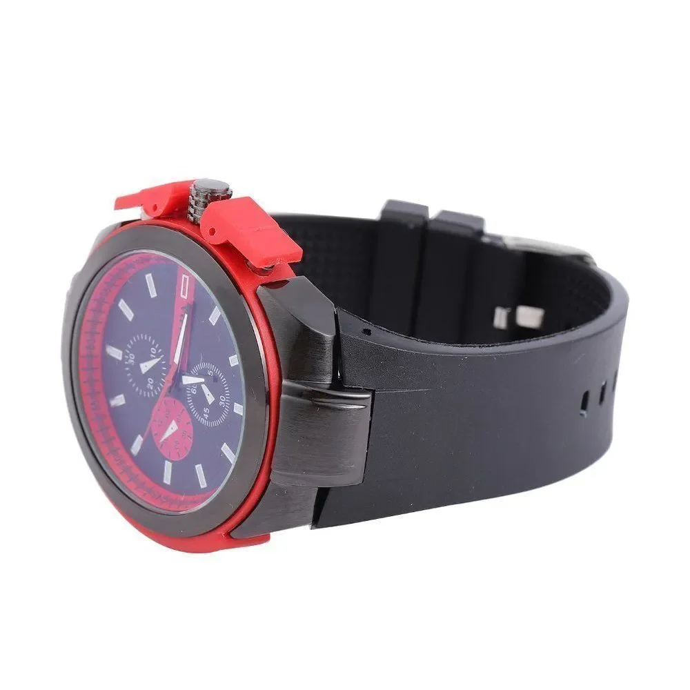 STRADA Silicone Strap Watch in Red & Black